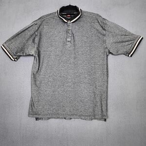 Le Coq Sportif Polo Shirt Mens XL Gray Cotton Contrast Collar Short Sleeve